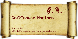 Grünauer Mariann névjegykártya